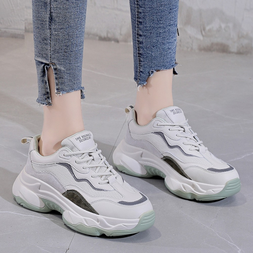 Women's Spring New Shoes Trendy Shoes Thick Bottom Color Matching Sports Casual Trendy Women's Shoes
