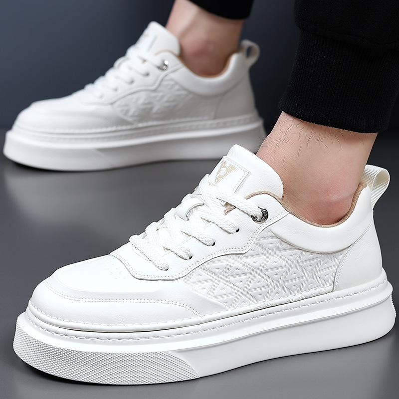 Men's Breathable Low-Top White Casual Shoes